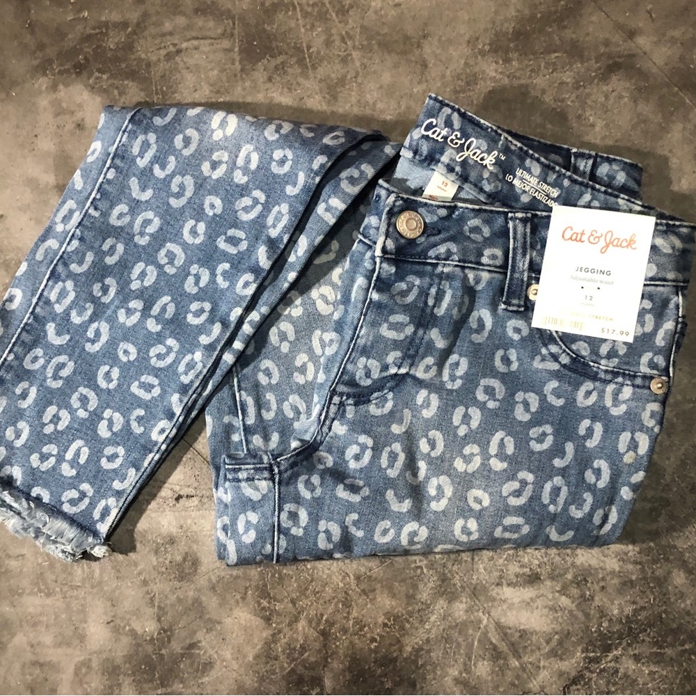 Cat & Jack Girl’s Skinny Jegging  Adjustable Waist Denim Jeans Size: 12